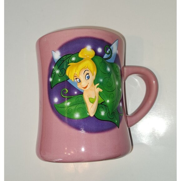 Disney Tinkerbell Mug Pink 4 Inches Wide 4.5 Inches Tall - Picture 6 of 11
